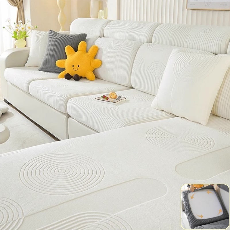 Outdoor Furniture Xl - Elastic Jacquard Velvet Sofa Cushion Cover