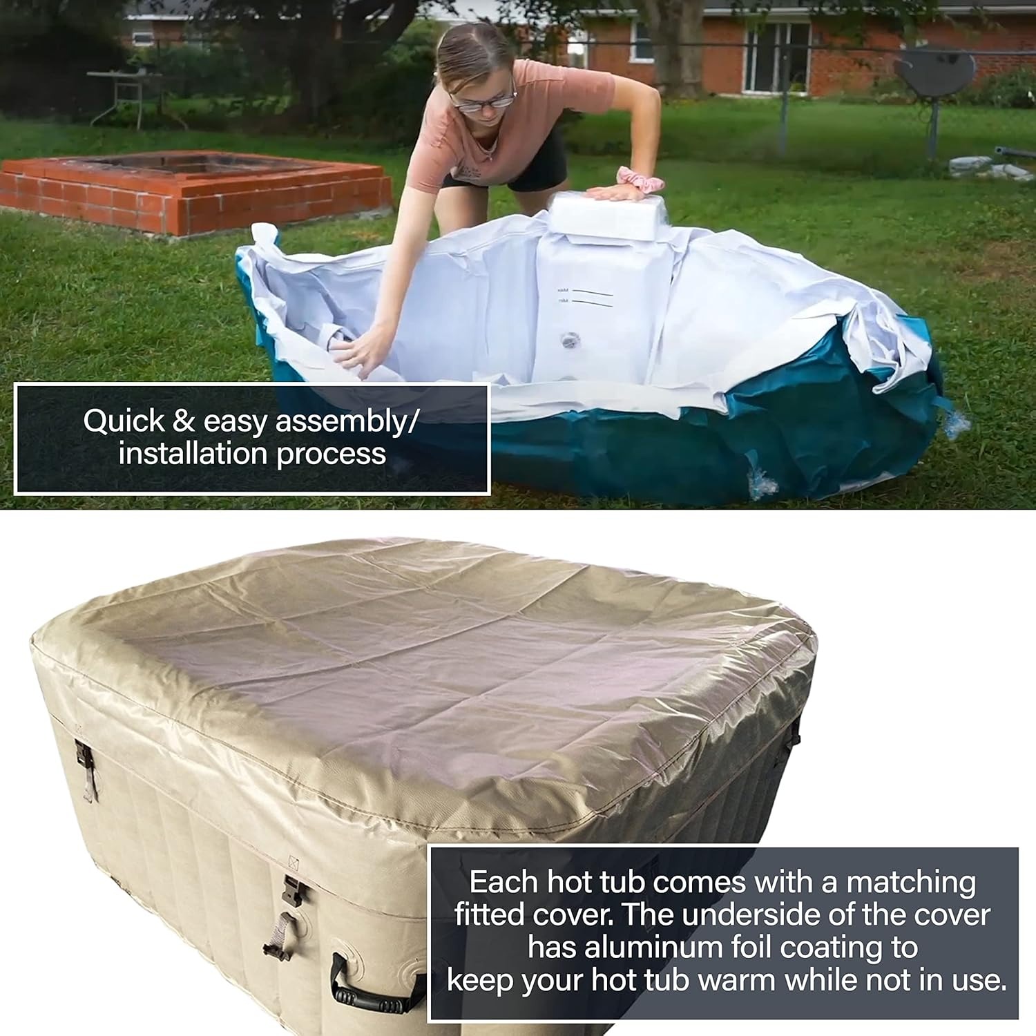 Inflatable Hot Tub - Inflatable Hot Tub Spa, High-Power Jetted