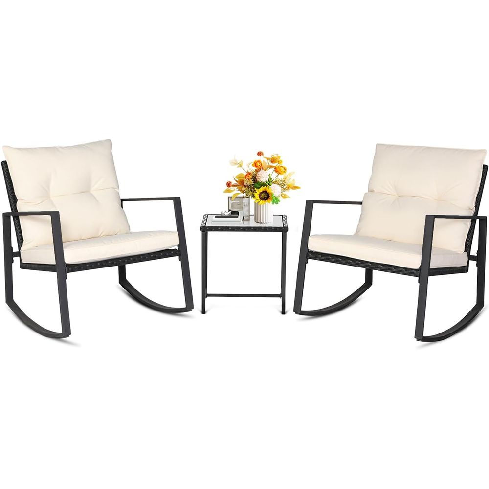 Bistro Table Set - 3 Piece Outdoor Rocking Bistro Set