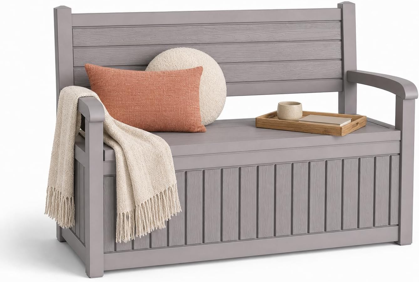 Outdoor Furniture Resin - 100 Gallon Outdoor Storage Bench Deck