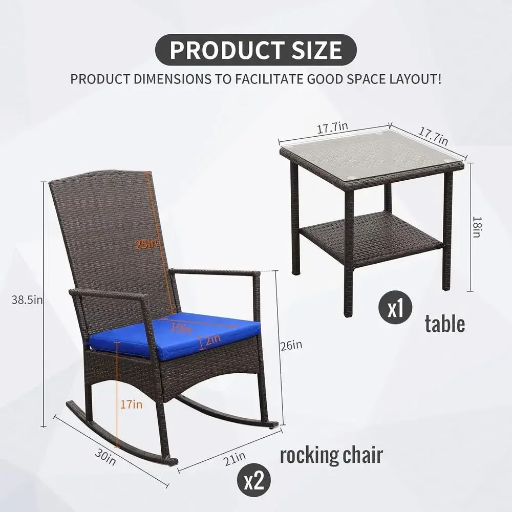 Outdoor PE Wicker Rocking Chai - Bistro Table Set review and price