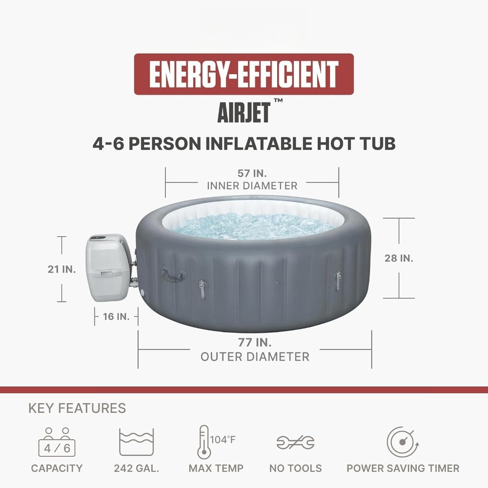 4‑6 Person Energy‑Efficient In - Inflatable Hot Tub review and price