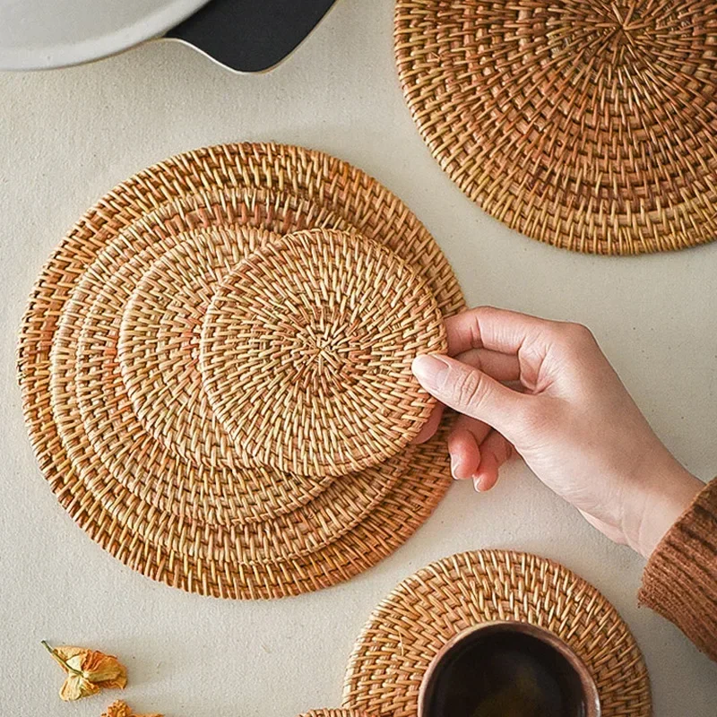 Handmade Round Rattan Coasters - Outdoor Furniture Rh review and price