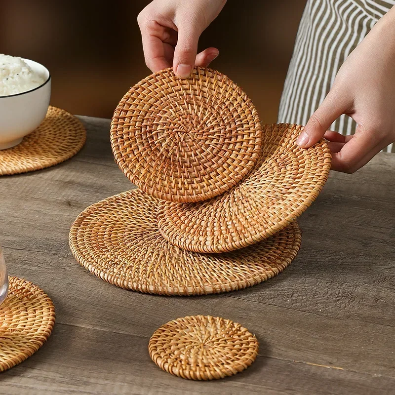 Handmade Round Rattan Coasters - Outdoor Furniture Rh review and price