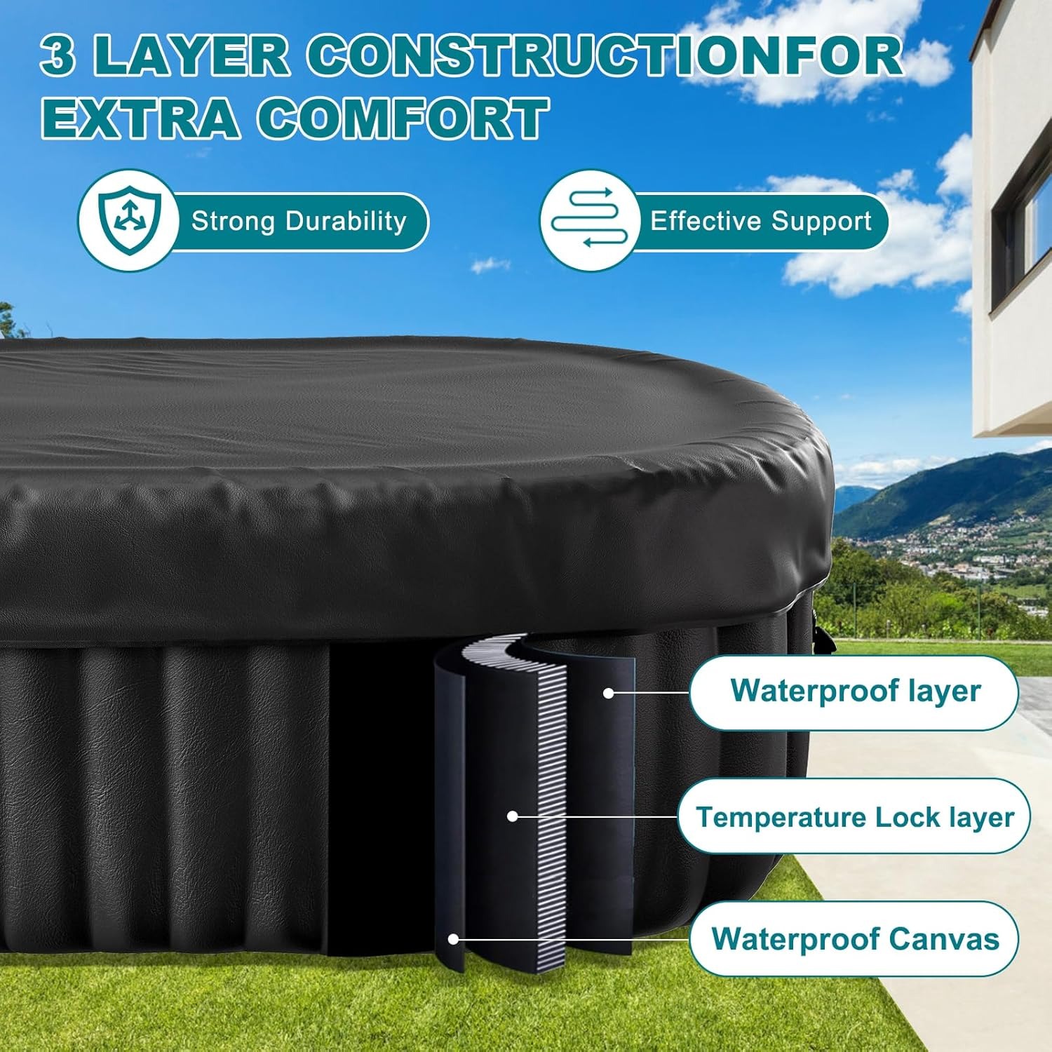 75×47×25 Inch Oval Inflatable  - Inflatable Hot Tub review and price