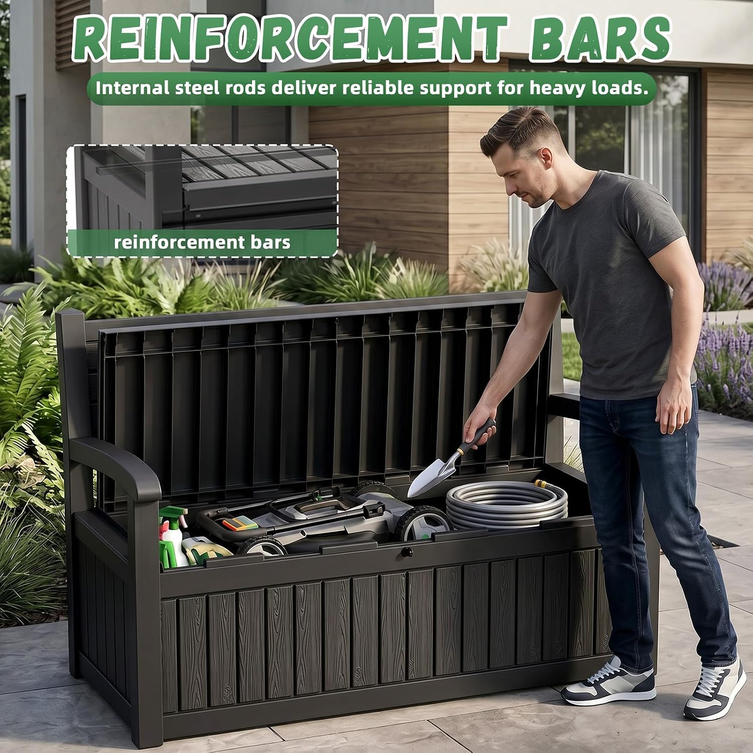 Large Outdoor Storage Bench De - Outdoor Furniture Resin review and price