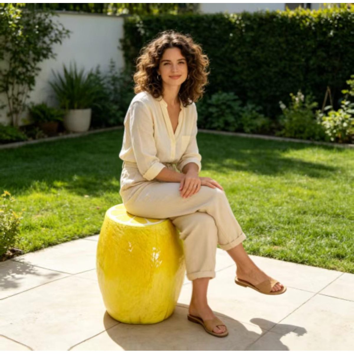 Yellow Lemon Fruit Stool, 14
