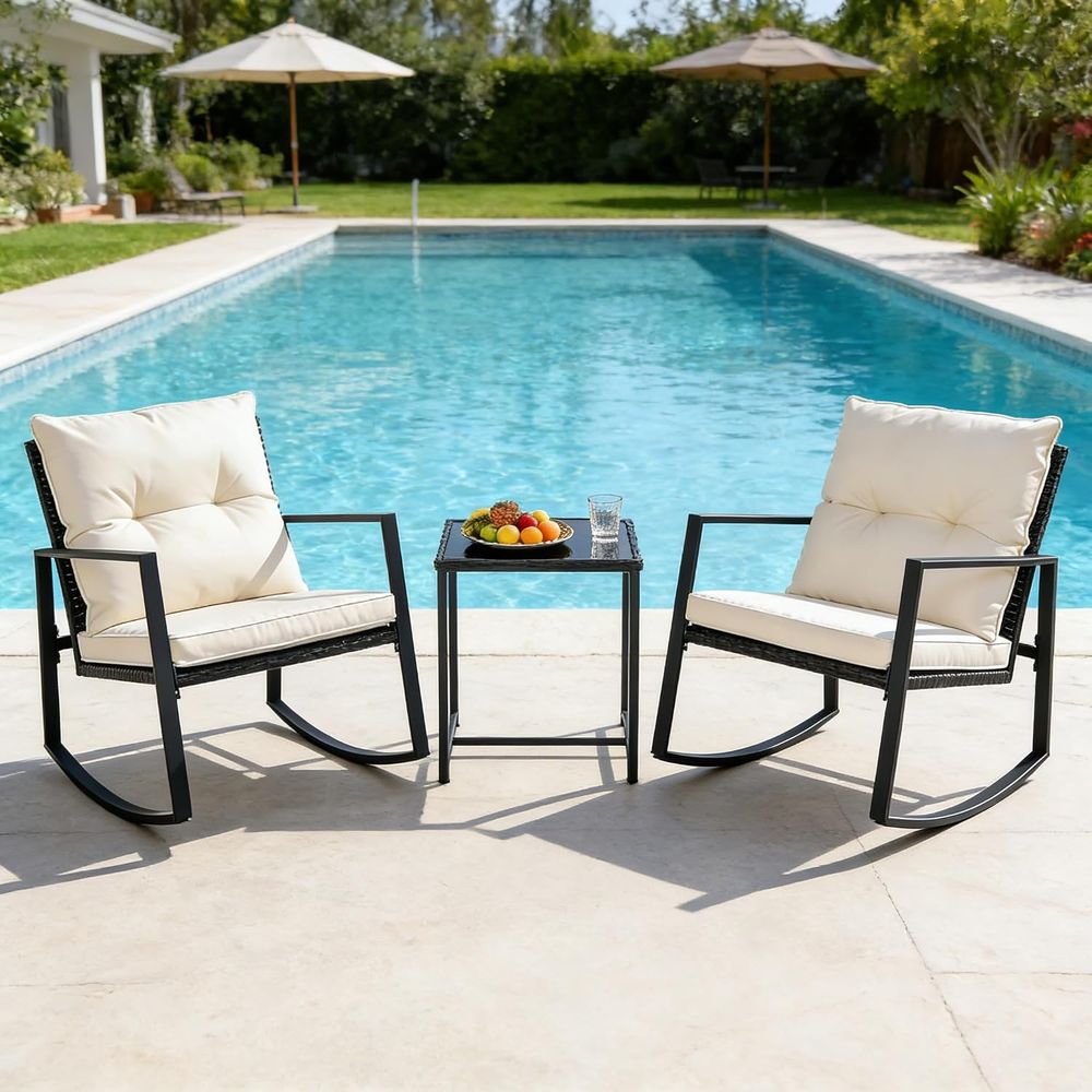 3 Piece Outdoor Rocking Bistro - Bistro Table Set review and price