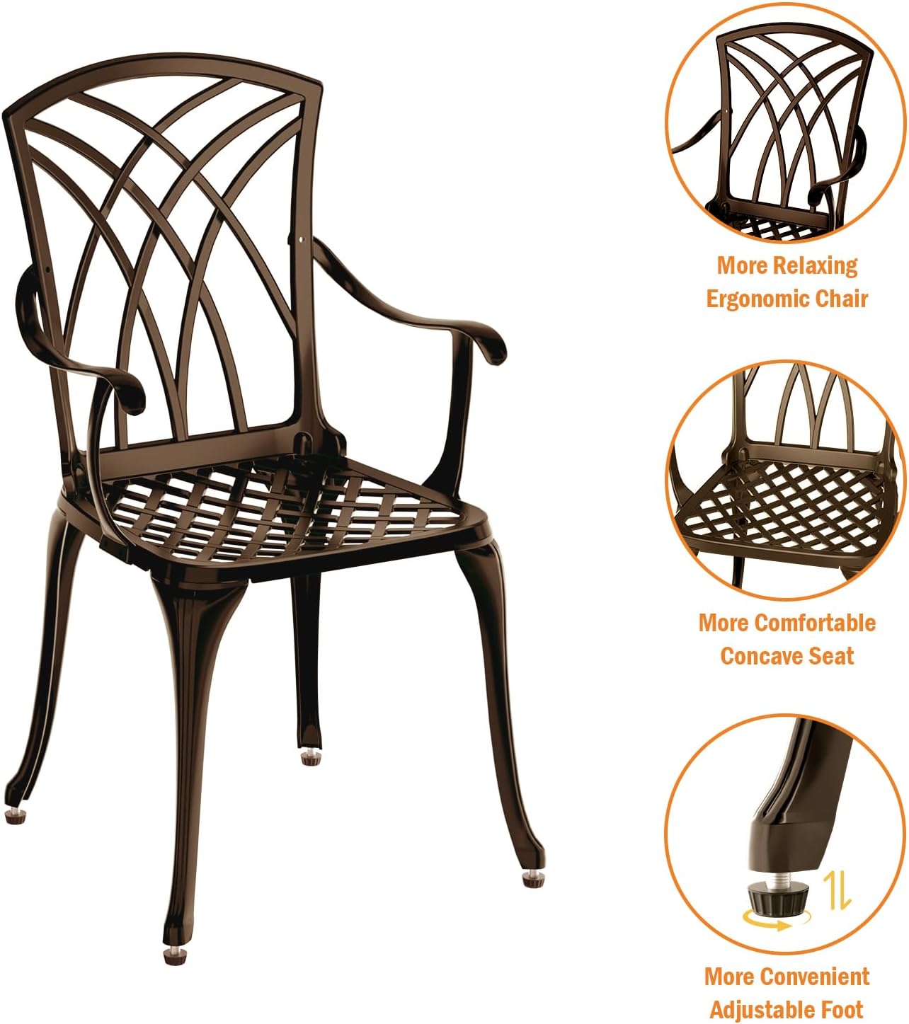 Bronze cast aluminum 3-piece r - Bistro Table Set review and price