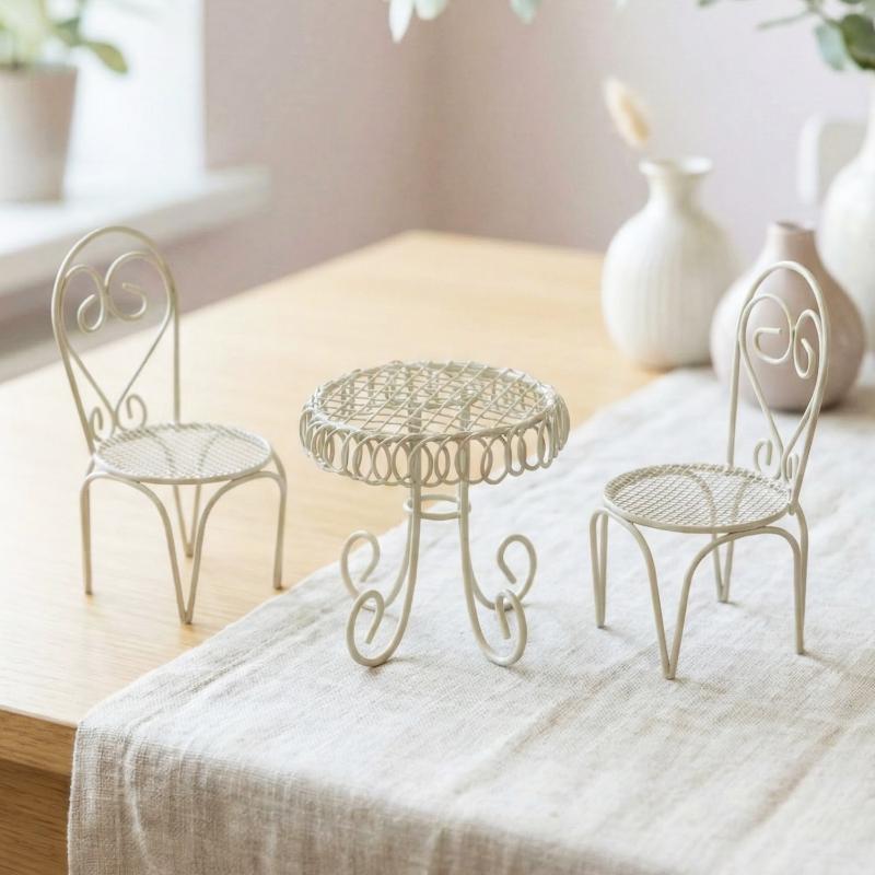 1/3Pcs Dollhouse Garden Displa - Bistro Table Set review and price