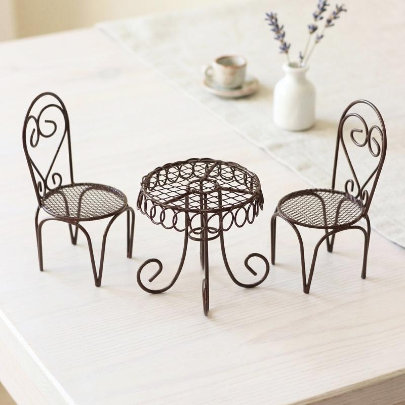 1/3Pcs Dollhouse Garden Displa - Bistro Table Set review and price