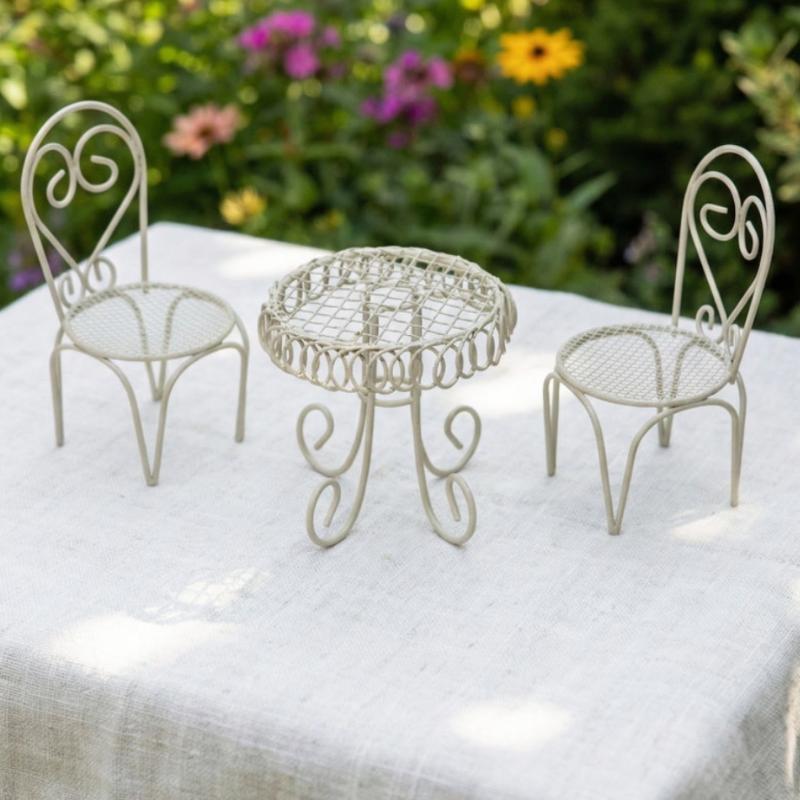 1/3Pcs Dollhouse Garden Displa - Bistro Table Set review and price